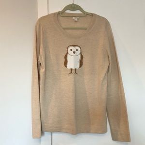 Jcrew sweater with sequin owl